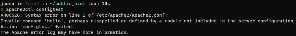Apache config test