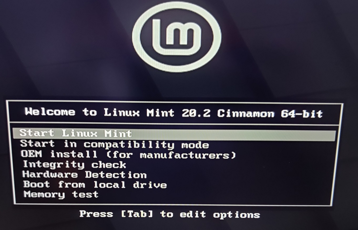 Linux Mint menu